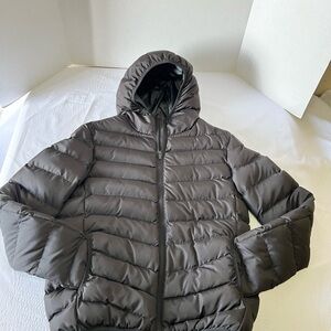 Brave Soul Men's Lightweight Hooded Puffer Jacket - Black